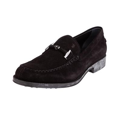 Tod's Size 9 Suede Black Loafers