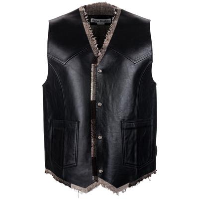Acne Studios Size 52 Black Leather Vest