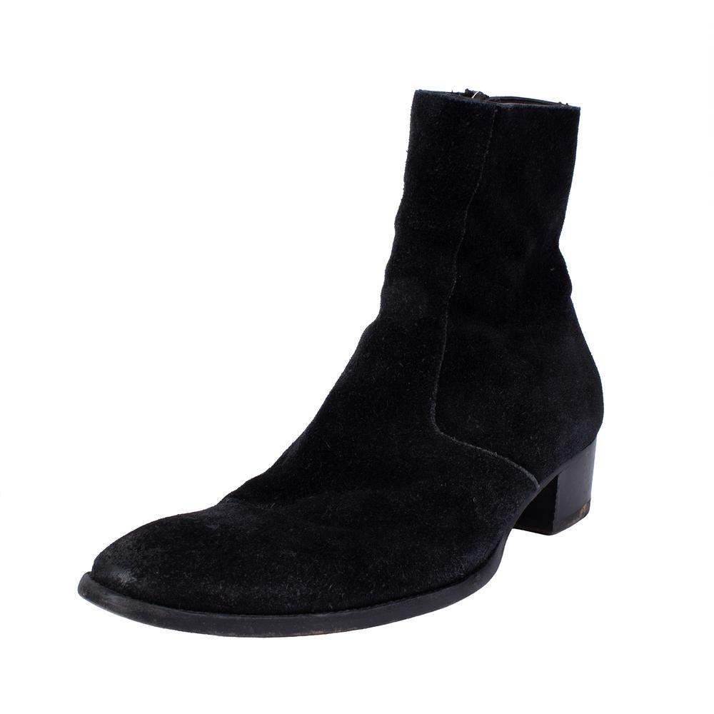 Saint Laurent Size 44 Black Suede Boots