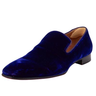 Christian Louboutin Size 10 Blue Suede Loafers
