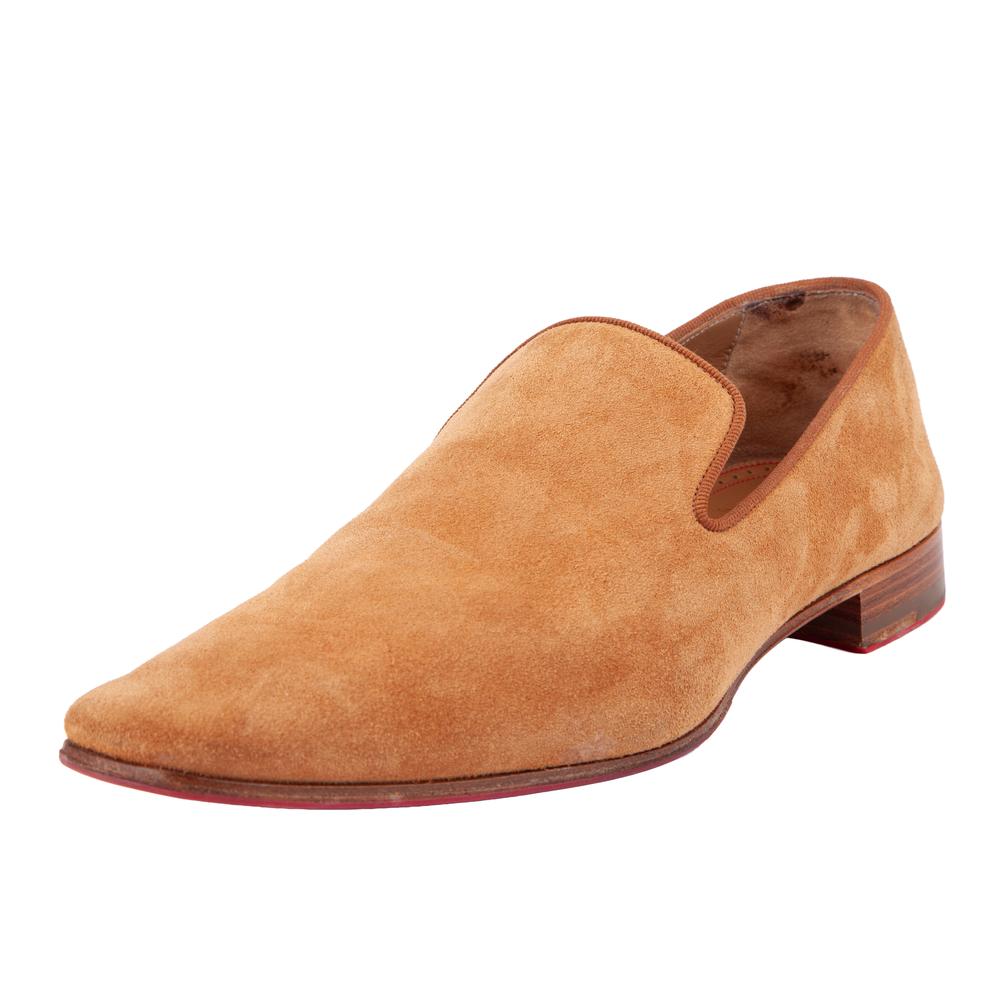 Christian Louboutin Size 10 Tan Suede Loafers