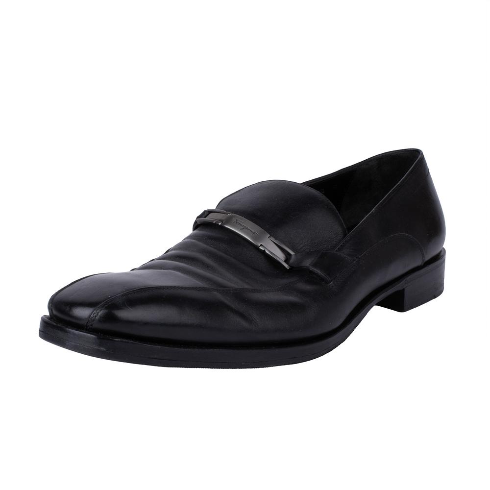 Ferragamo Size 10 Classic Black Leather Shoe