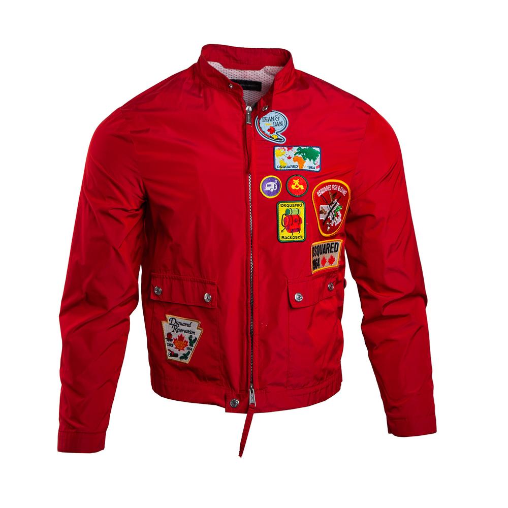 Dsquared2 Red Nylon Multi- Patch Jacket