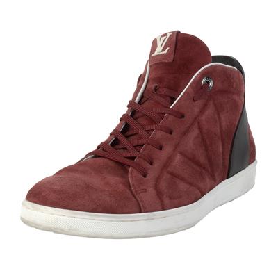 Louis Vuitton Size 9.5 Burgundy Suede Sneakers