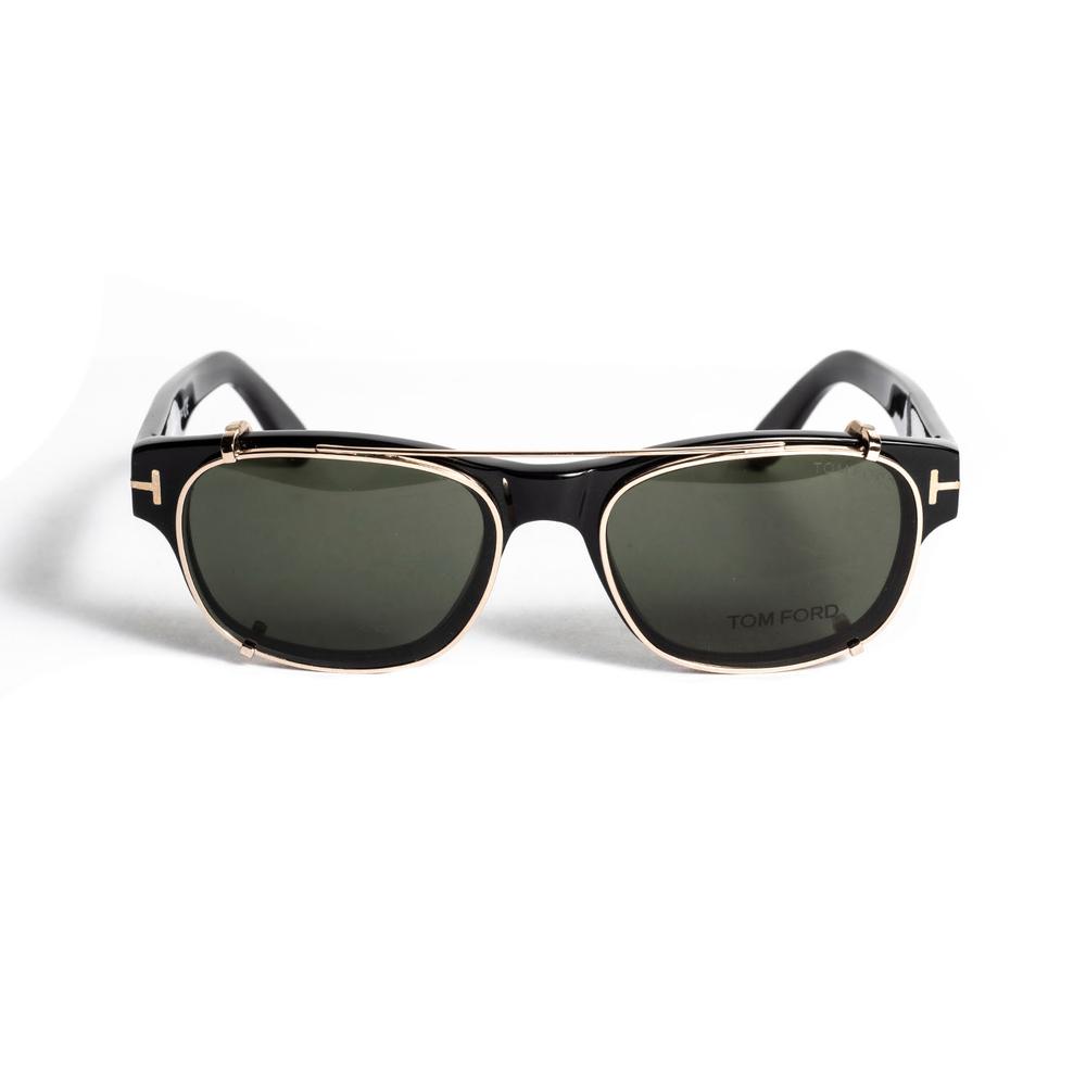  Tom Ford Black Square Frame With Shields Sunglasses