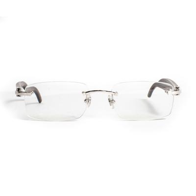 Cartier Brown Rectangle Prescription Glasses with Case 