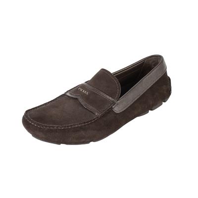 Prada Size 6.5 Brown Velvet & Leather Shoes 