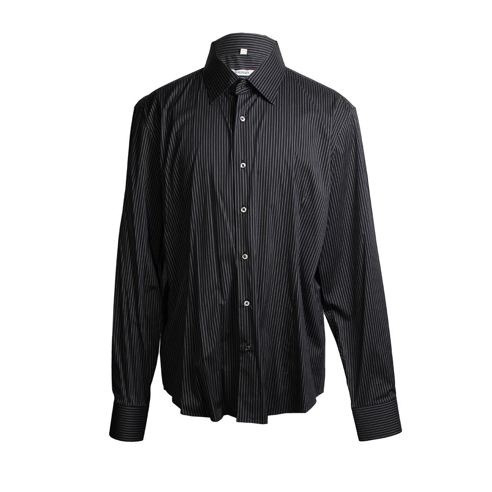  Balmain Size Xl Pin Stripe Long Sleeve Shirt