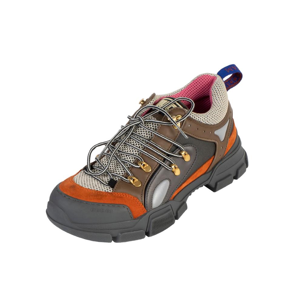  Gucci Size 9 Flashtrek Journey Orange Low Top Lace Hiker Boot