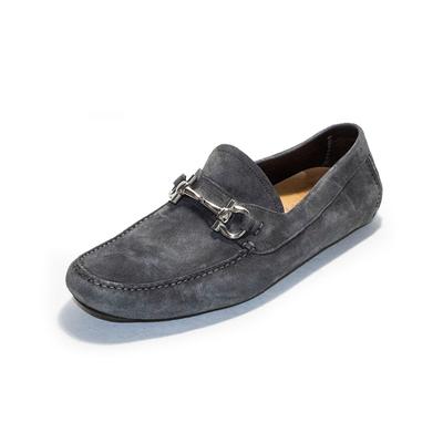 Salvatore Ferragamo Size 11 Grey Suede Driver Shoes 