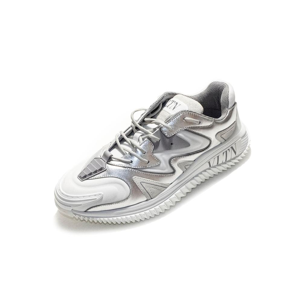  Valentino Size 9 White & Silver Sneakers