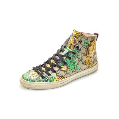  Gucci Size 11 Tiger Leather High Top Sneakers