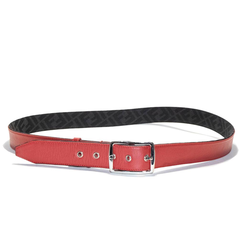  Fendi Size 46 Red Leather Belt