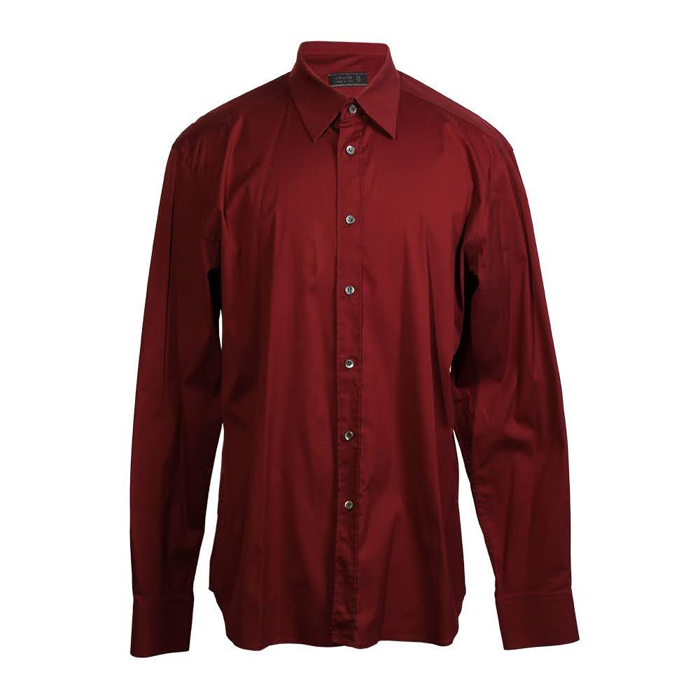  Prada Size 16- 16.5 Stretch Poplin Shirt