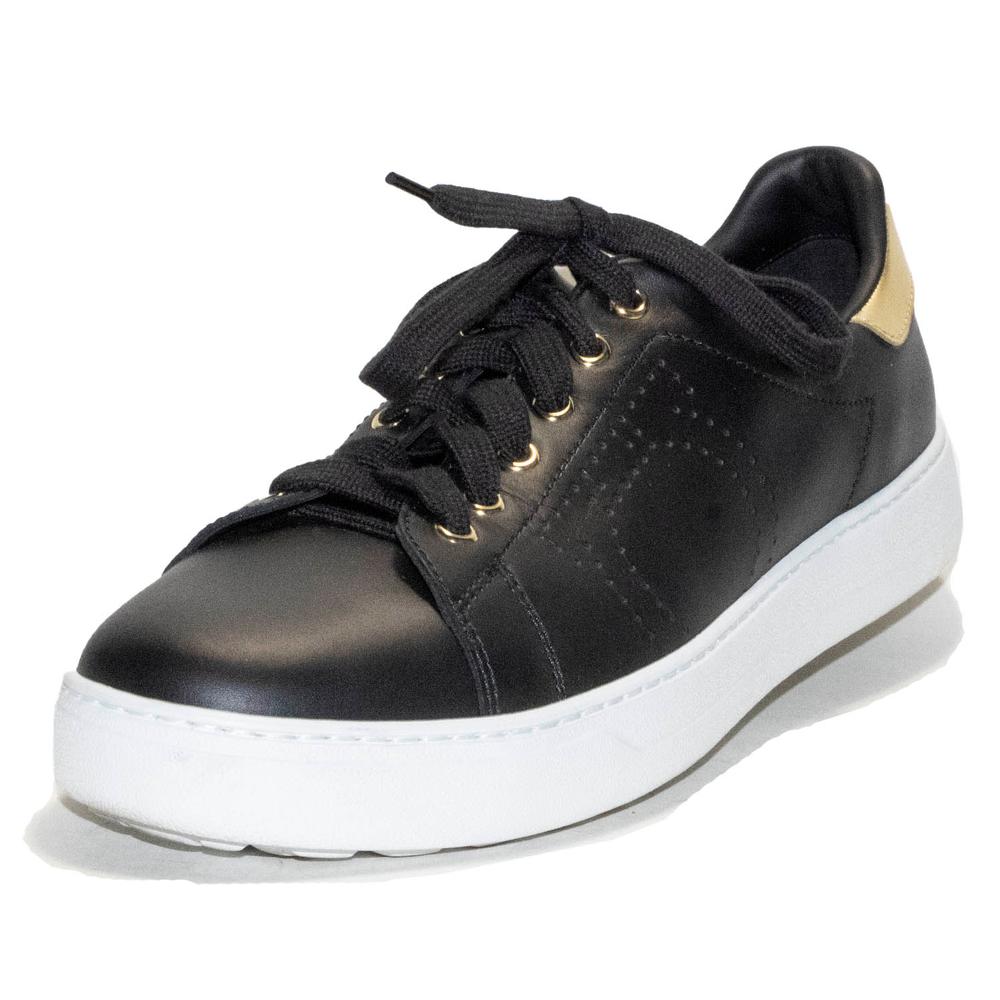  Salvatore Ferragamo Size 8.5 Black Sneakers