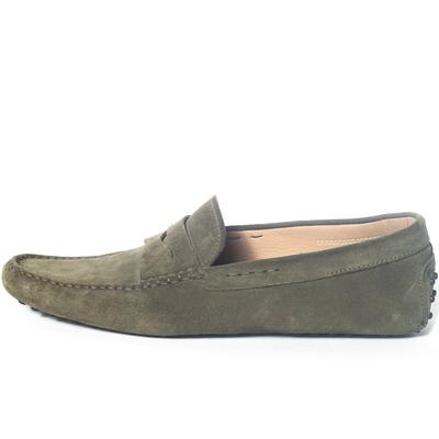 Tod's Size 12 Green Suede Car Shoe