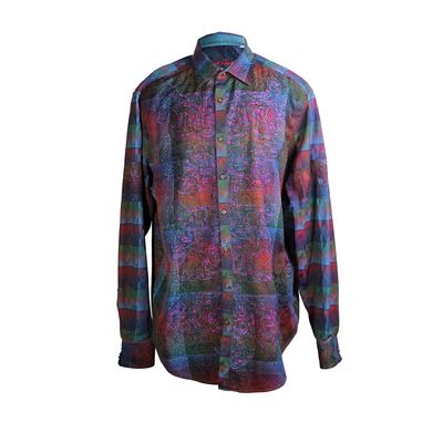 Robert Graham Size XL Embroidered Multi Color Long Sleeve Shirt 