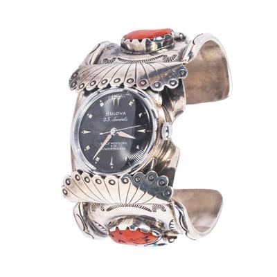 Vintage Sterling Wide Cuff Watch