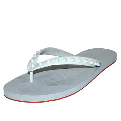 Christian Louboutin Size 12.5 Grey Spike Rubber Sandal