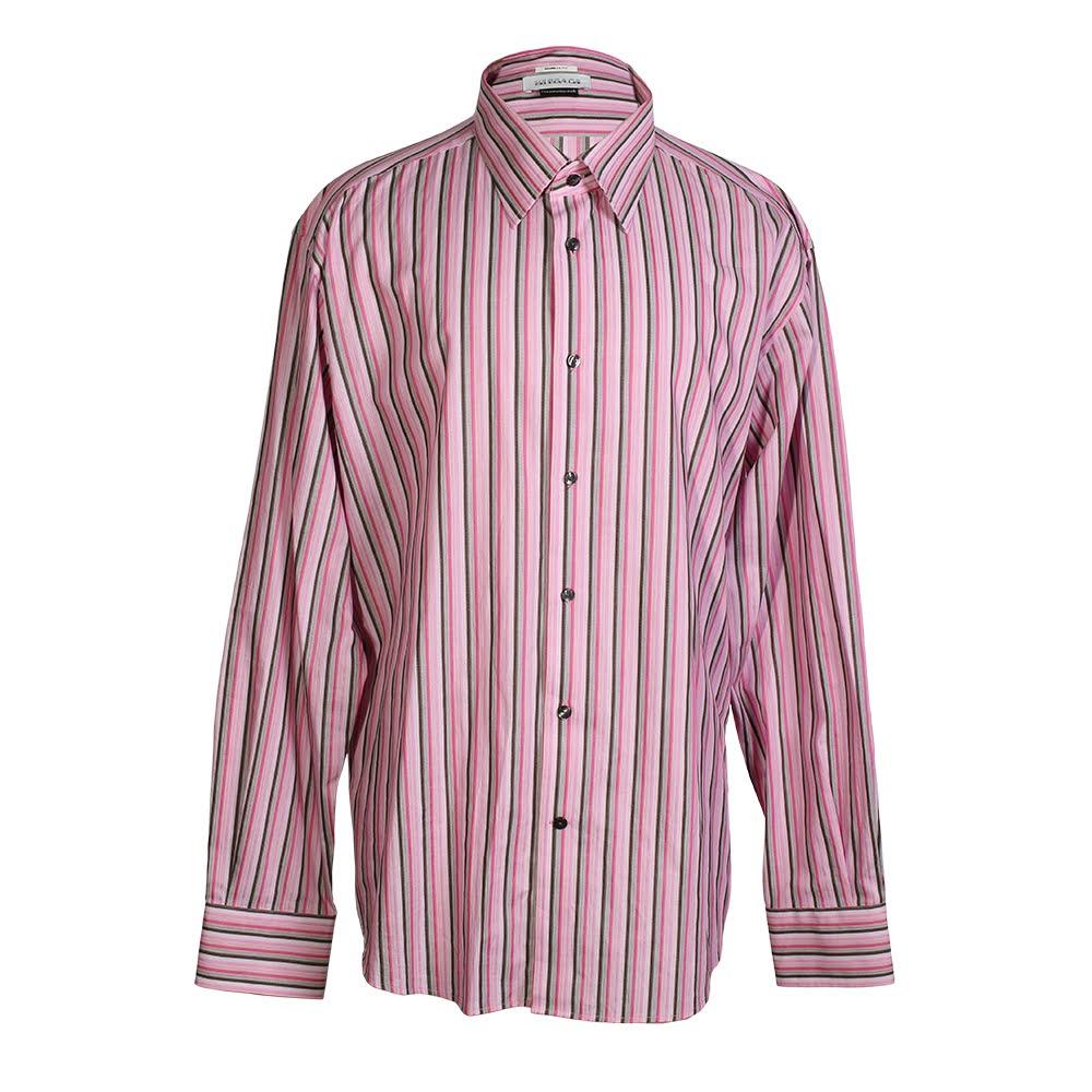  Versace Size 18- 18.5 Business Fit Striped Shirt