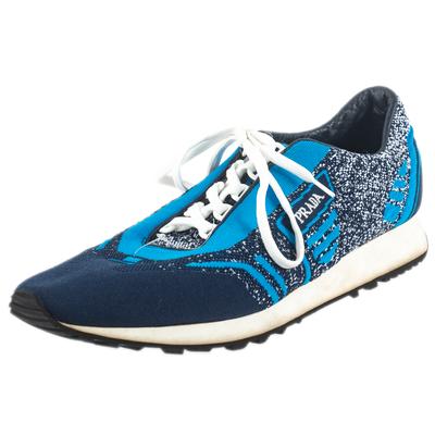 Prada Size 9 Blue Canvas Sneakers