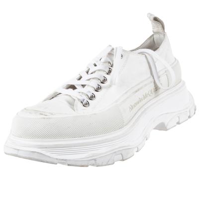 Alexander McQueen Size 7.5 White Canvas Platform Sneakers