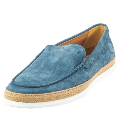 Tod's Size 11 Blue Suede Slip Ons