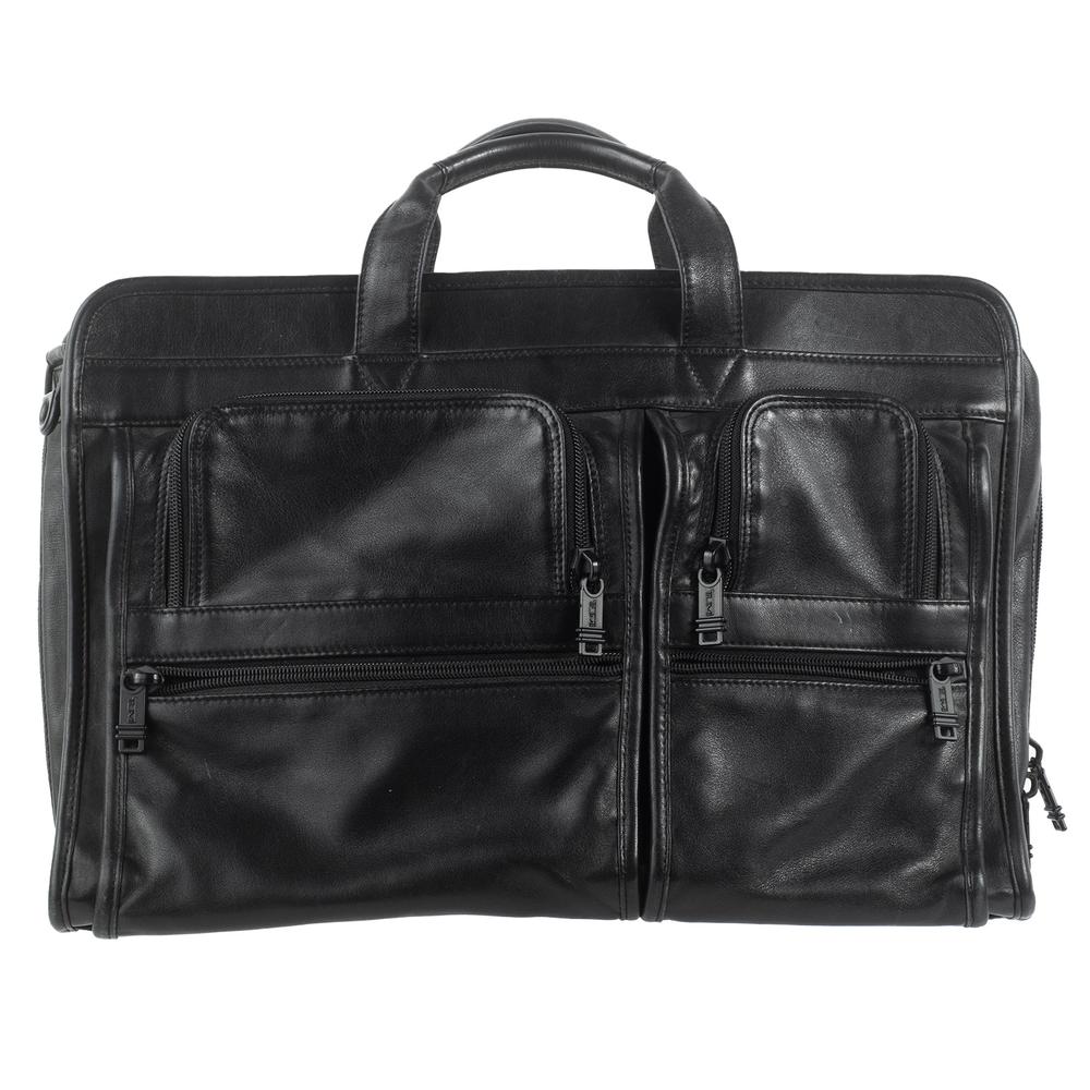  Tumi Black Leather Briefcase