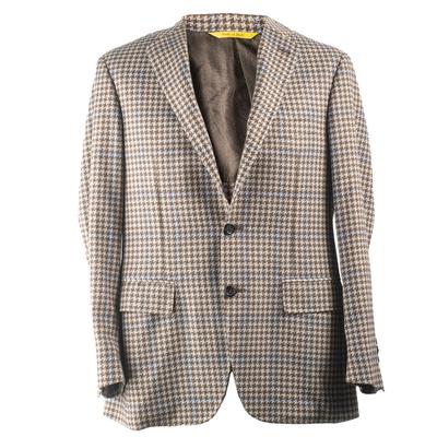 Canali Size 38 Brown Checkered Wool Sport Coat