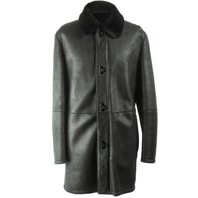 Salvatore Ferragamo Size Medium Black Shearling & Leather Coat