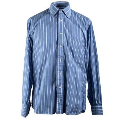 Burberry Size Large Blue Long Sleeve Button up Shirt 