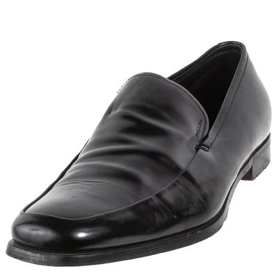 Prada Size 12 Black Leather Shoes