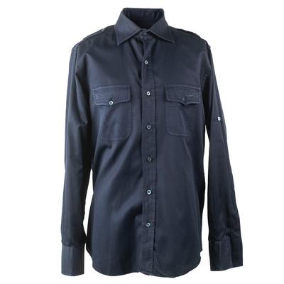 Tom Ford Size 16-16.5 Navy Dress Shirt 