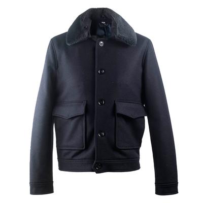 Hardy Amies Size Medium Black Wool Mix Coat 