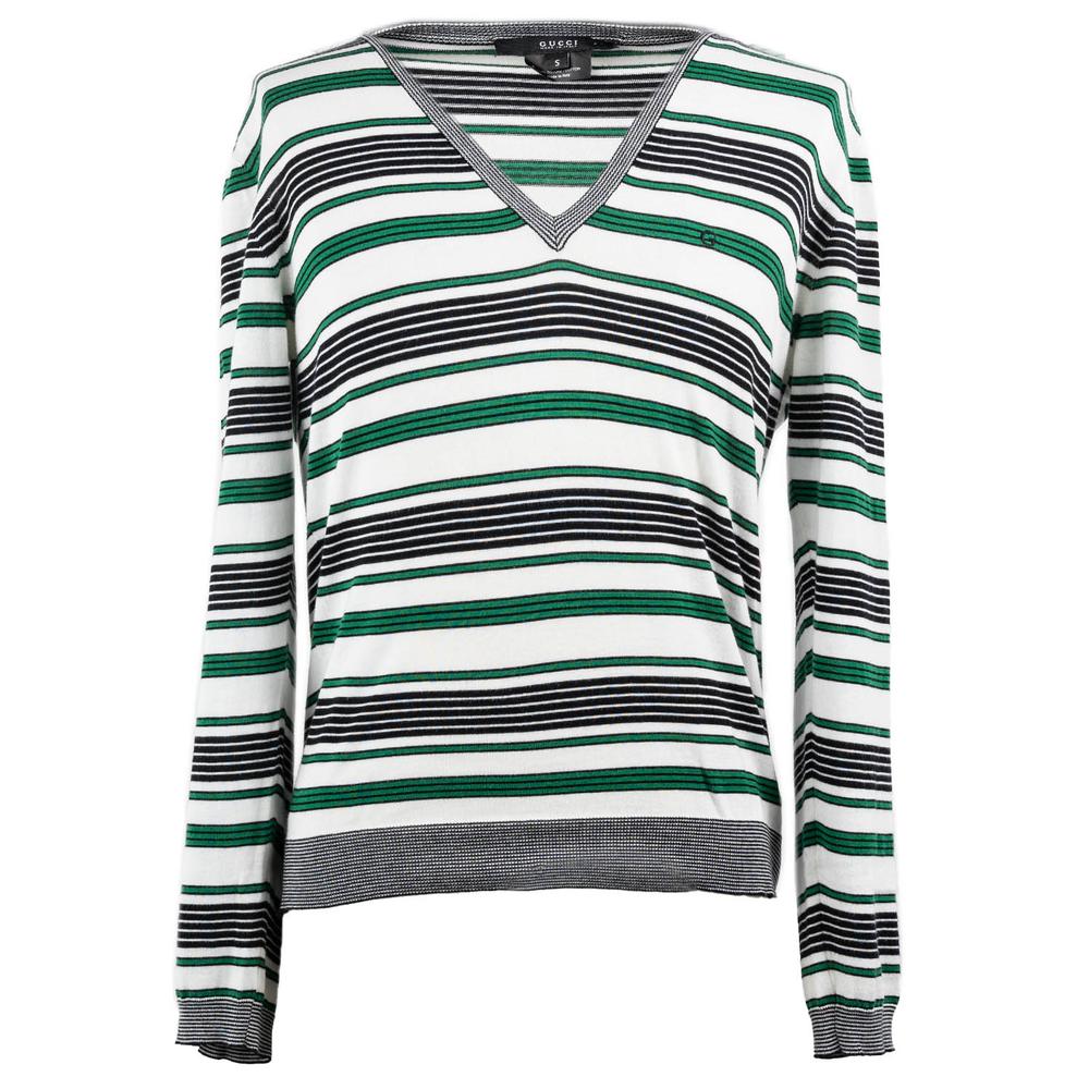  Gucci Size Small Green Striped Sweater