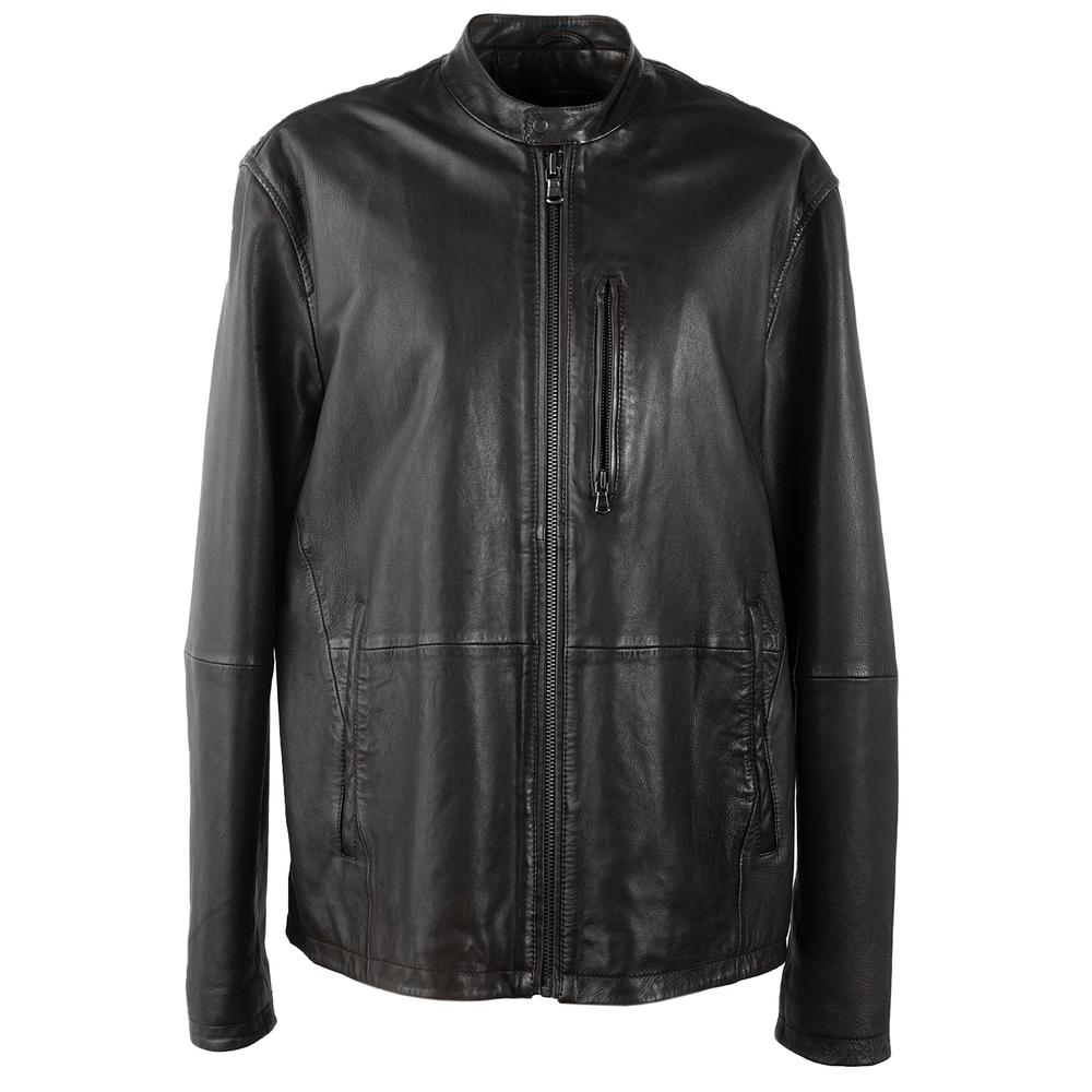  John Varvatos Size Xl Brown Leather Jacket