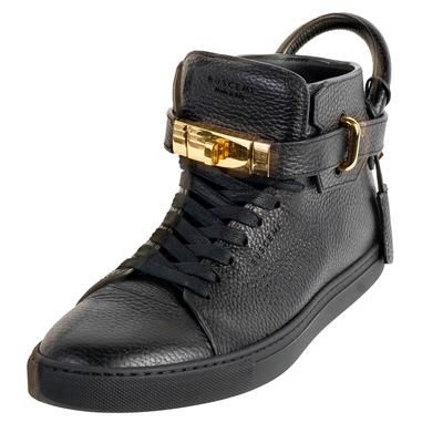 Buscemi Size 9 Black Leather Hi Top Sneakers 