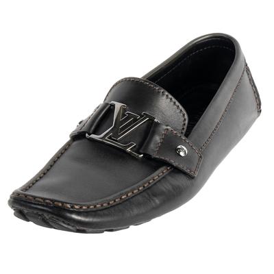 Louis Vuitton Size 9 Black Leather Loafers 