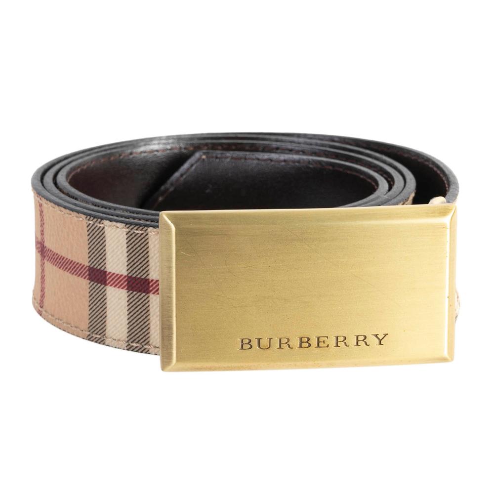  Burberry Size 38 Tan Nova Check Leather Belt