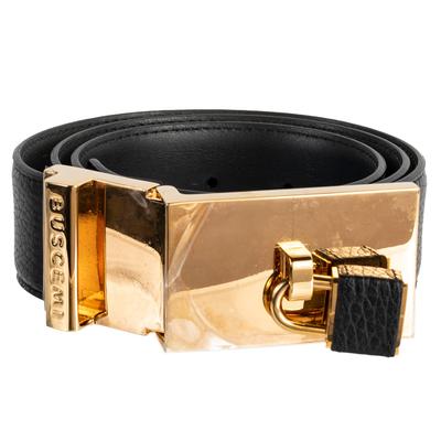 Buscemi Size 34 Black Leather Belt 