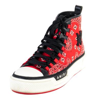 Amiri Size 13 Red Bandana Print High Top Sneakers