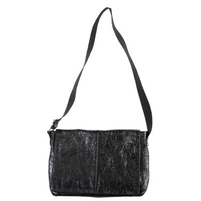 Frye Black Leather Messenger Bag
