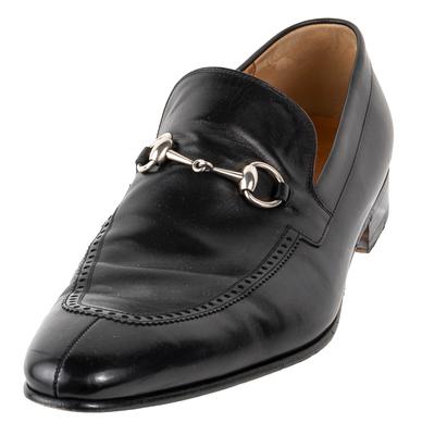 Gucci Size 14 Black Leather Loafers