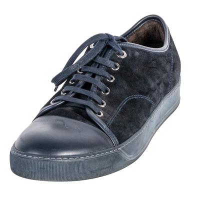 Lanvin Size 10 Navy & Black Suede Sneakers