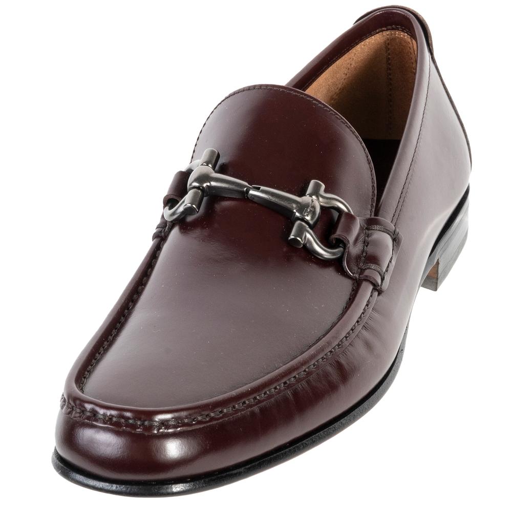  Salvatore Ferragamo Size 8 Burgundy Leather Loafers