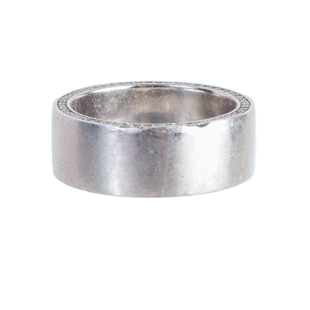  Platinum Size 8.5 Pipe Band Diamonds Ring