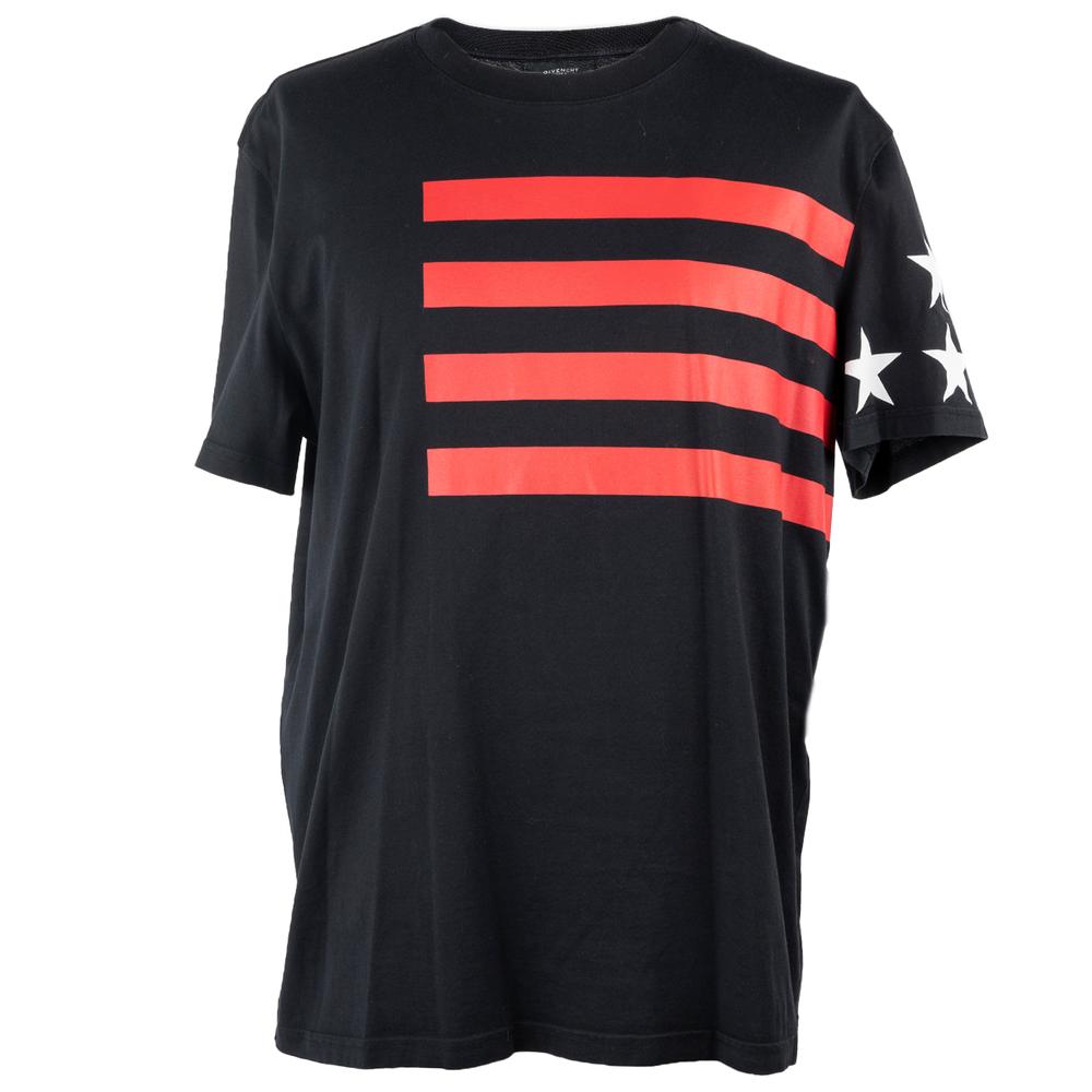  Givenchy Size Xl Black & Red Stripe Tee
