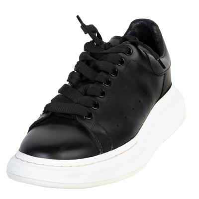 Alexander McQueen Size 42 Black Leather Sneakers 