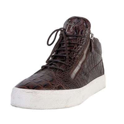 Giuseppe Zanotti Size 44 Brown Crocodile Sneakers