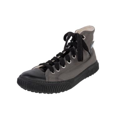 Prada Size 10 Grey Hi-Top Sneakers 